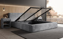 Designer gestoffeerd bed Ophelia in corduroy met opbergruimte