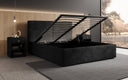 Designer gestoffeerd bed Elara in corduroy met opbergruimte
