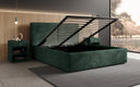 Designer gestoffeerd bed Elara in corduroy met opbergruimte