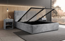 Designer gestoffeerd bed Elara in corduroy met opbergruimte