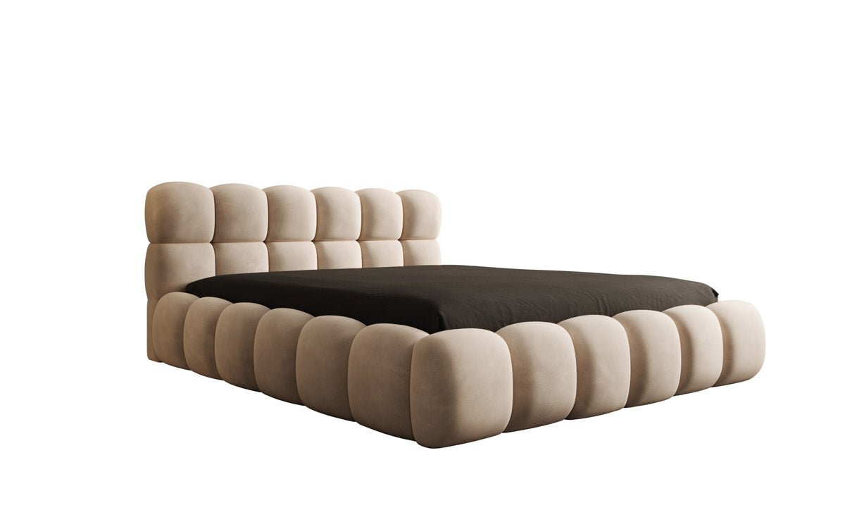 Designer gestoffeerd bed Boston Fluweel met opbergruimte