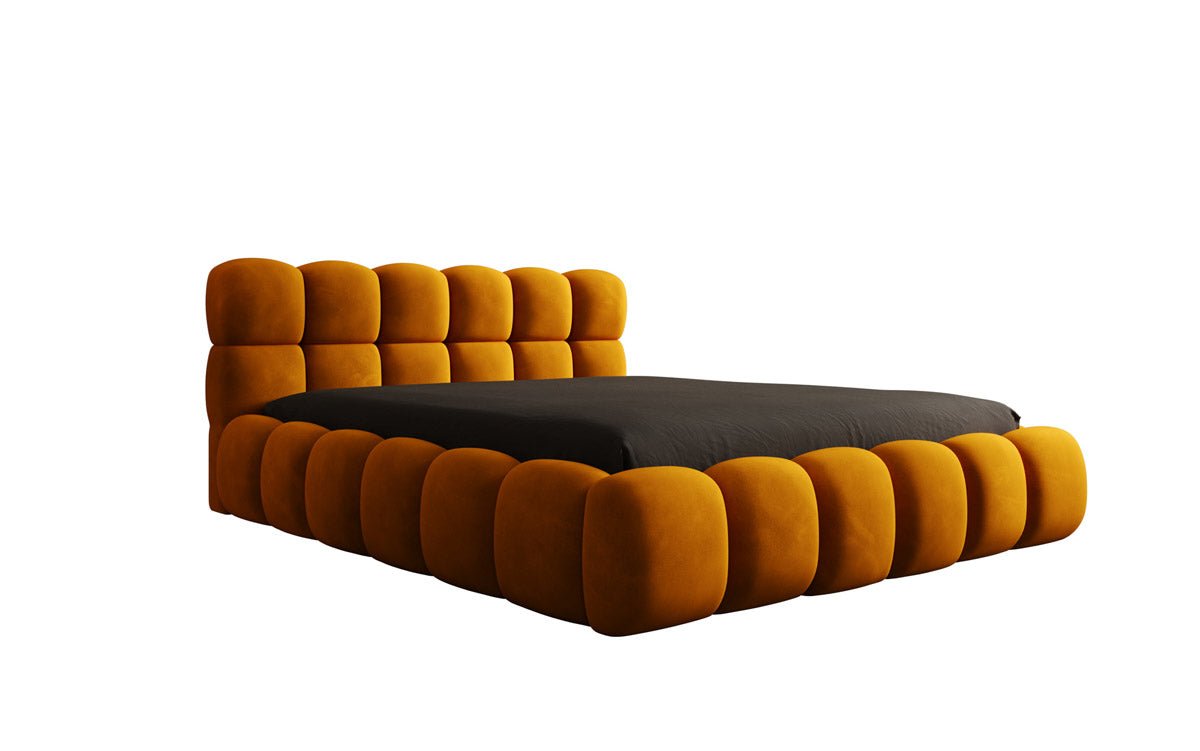 Designer gestoffeerd bed Boston Fluweel met opbergruimte