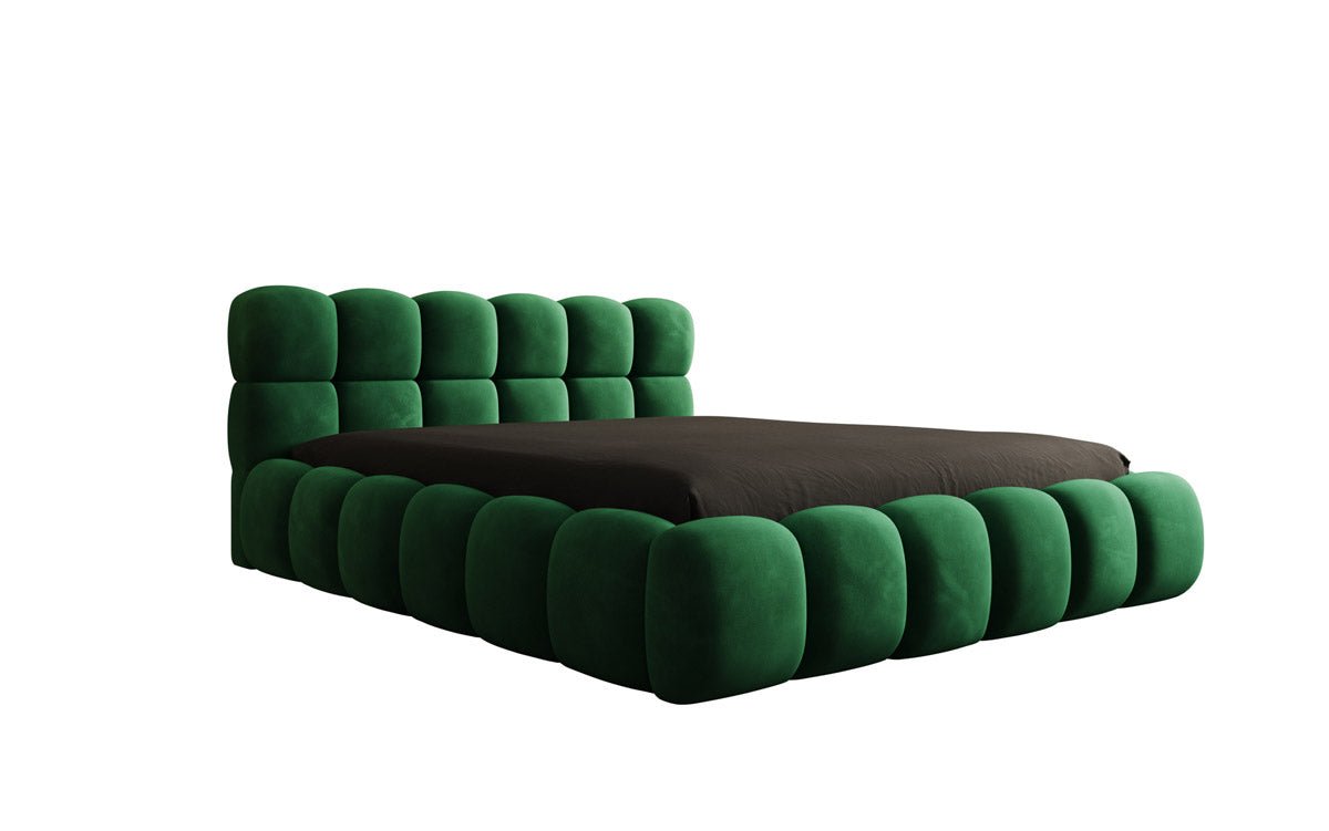 Designer gestoffeerd bed Boston Fluweel met opbergruimte