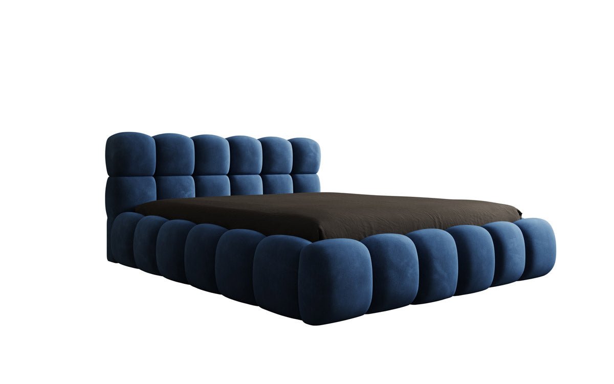 Designer gestoffeerd bed Boston Fluweel met opbergruimte