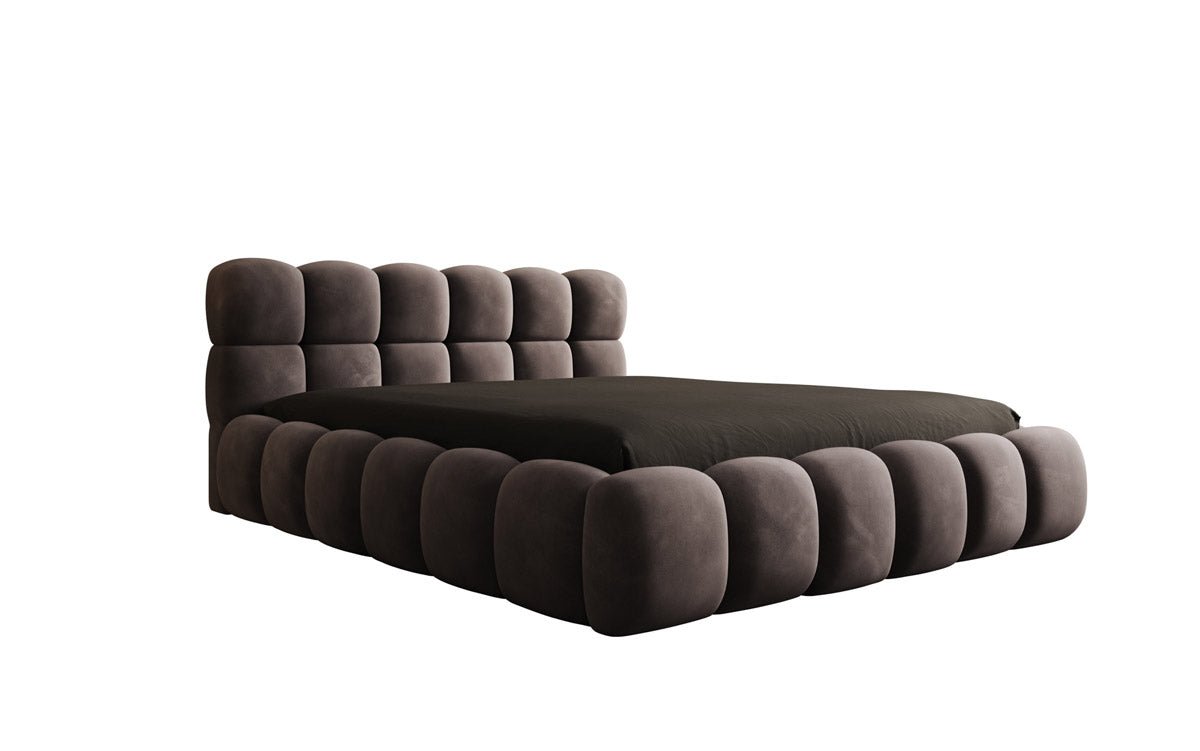 Designer gestoffeerd bed Boston Fluweel met opbergruimte