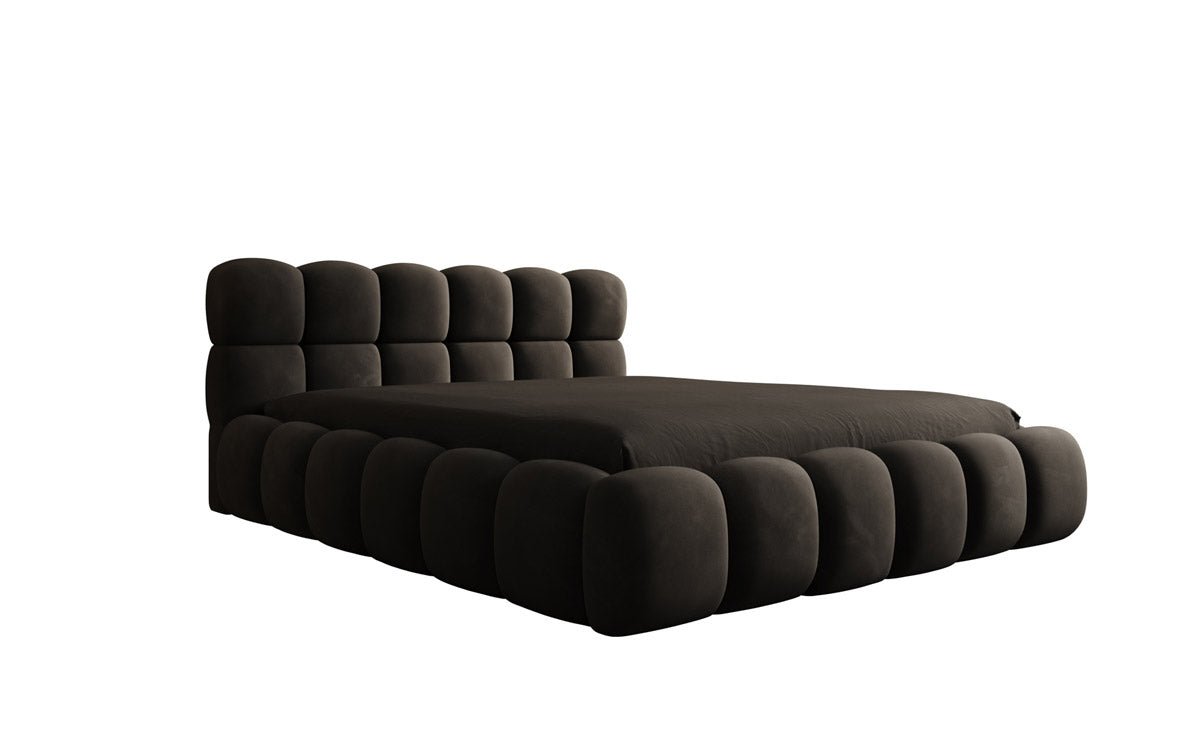 Designer gestoffeerd bed Boston Fluweel met opbergruimte