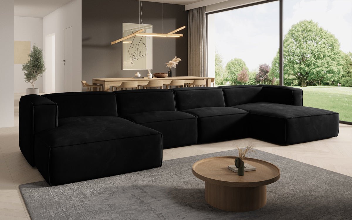 Designer Sofa Comfy U in Fluweel