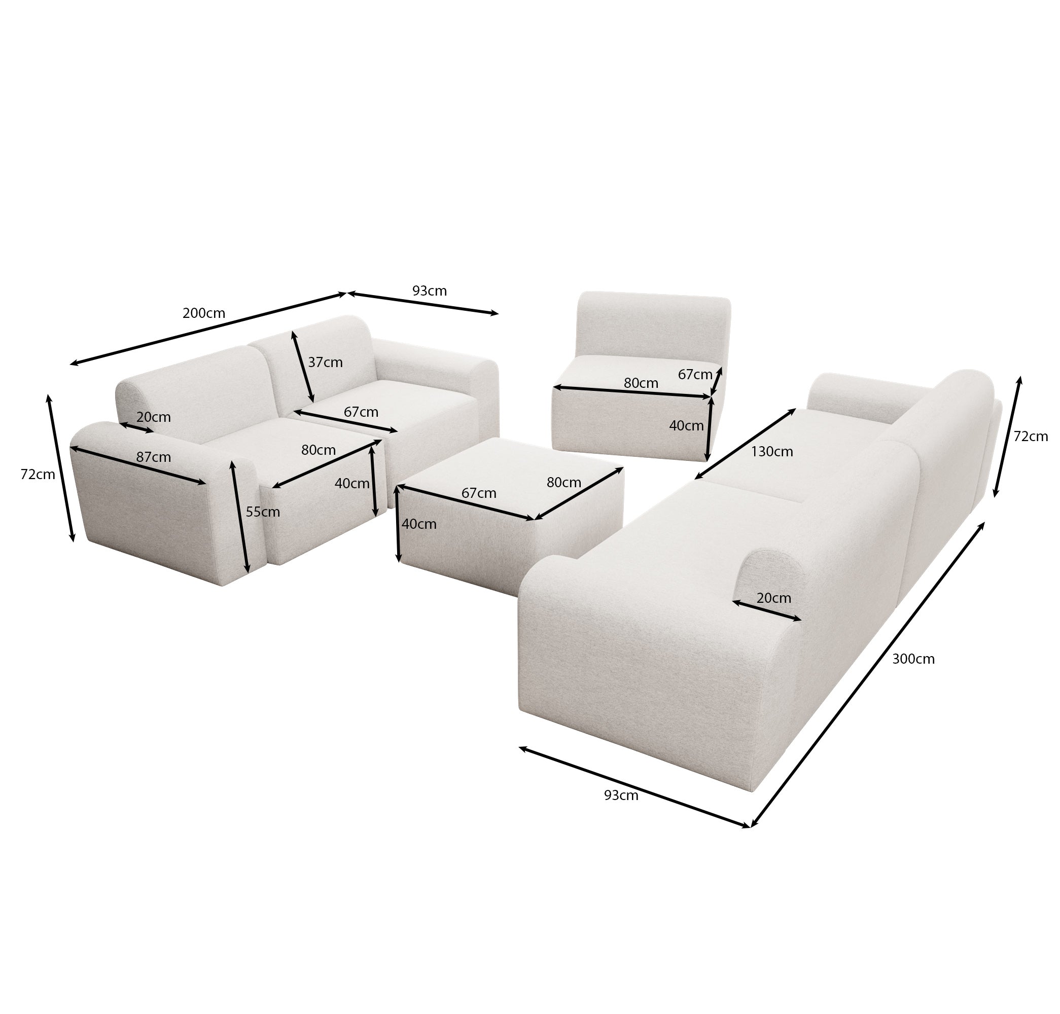 Ensemble de salon modulaire pour jardin "Relax Set"