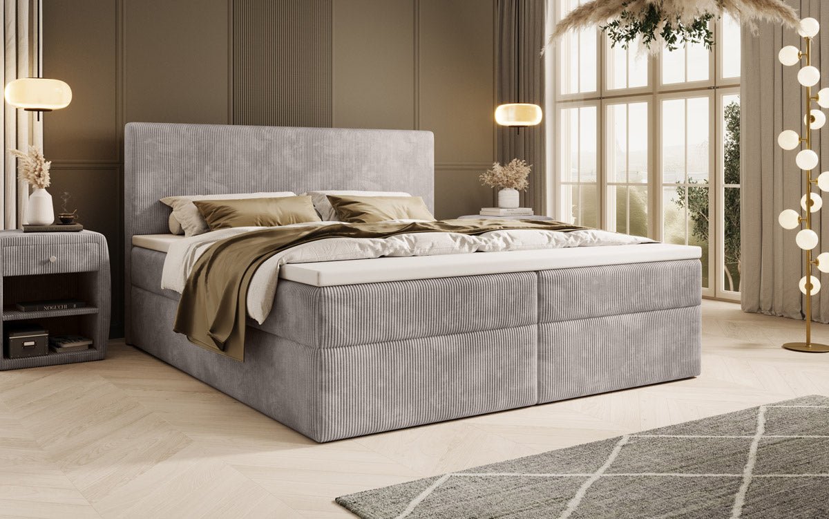 Boxspringbett Soft in Cord mit Stauraum