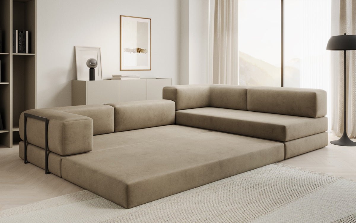 Canapé Designer Lazy L en Velours