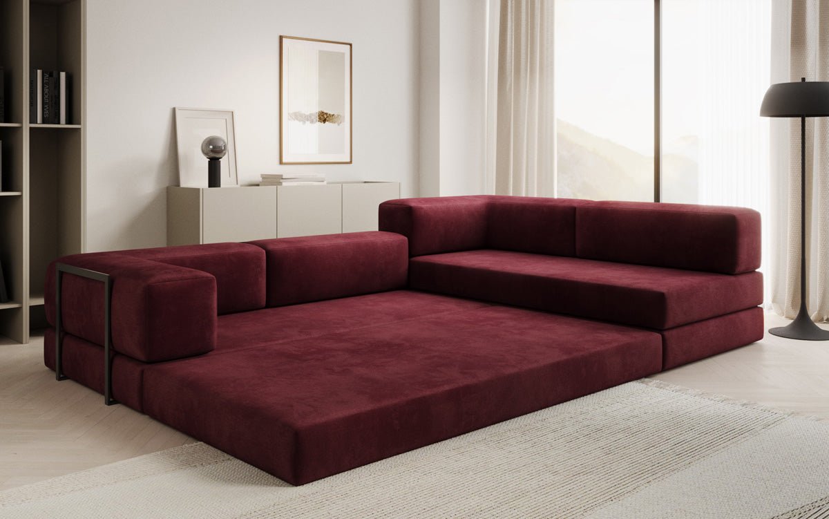 Canapé Designer Lazy L en Velours