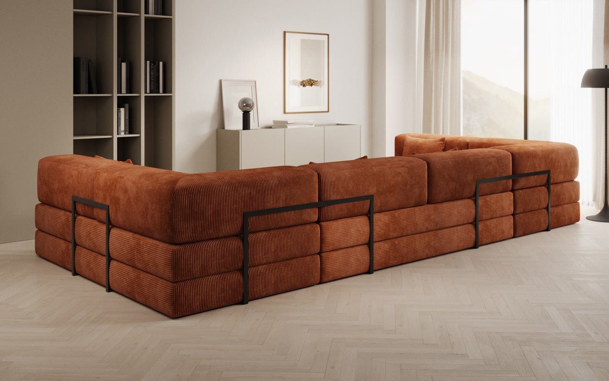Designerbank Lazy U in Ribstof