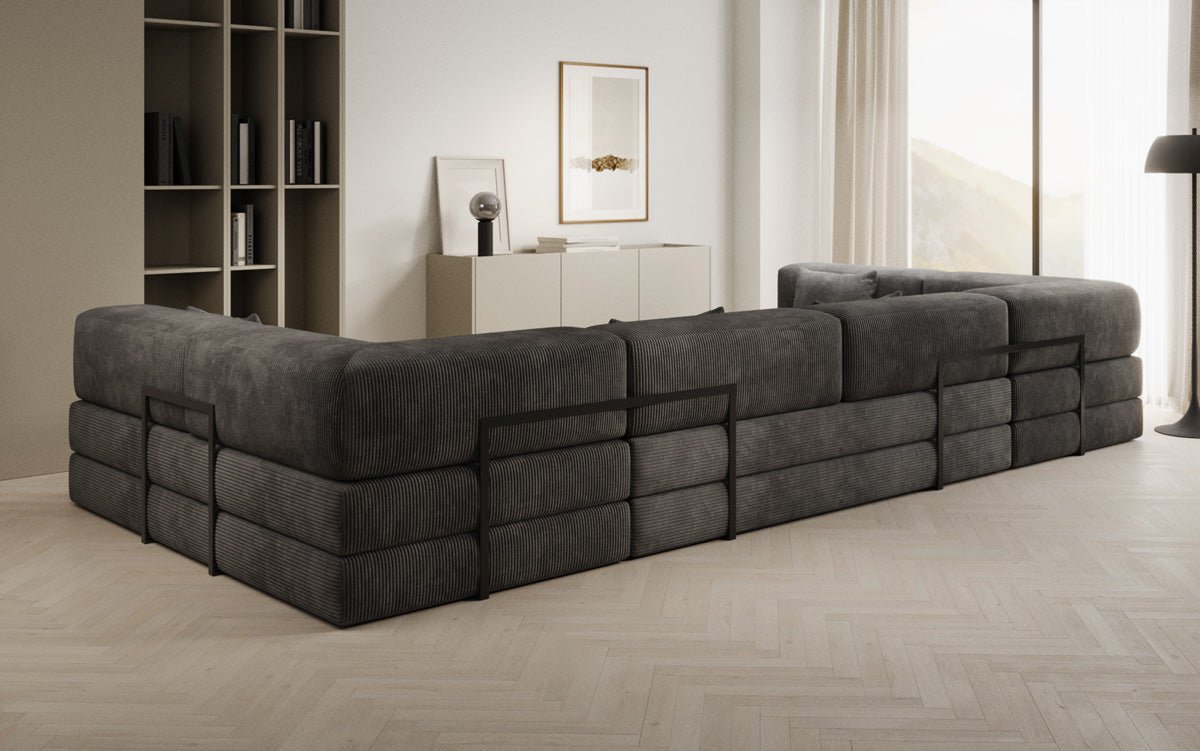 Designerbank Lazy U in Ribstof