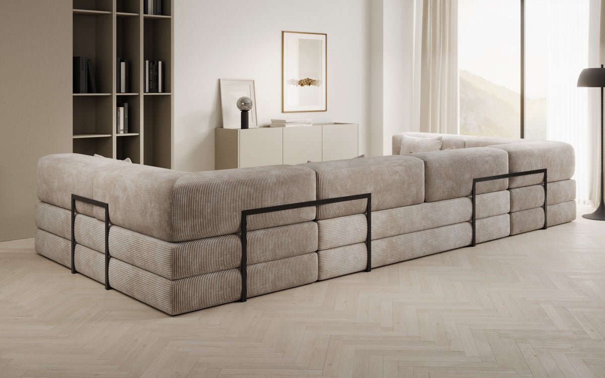 Designerbank Lazy U in Ribstof