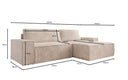 Designer Ecksofa Corino in Cord mit Schlaf- und Klappfunktion