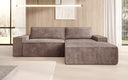 Designer Ecksofa Corino in Cord mit Schlaf- und Klappfunktion