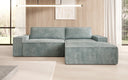 Designer Ecksofa Corino in Cord mit Schlaf- und Klappfunktion