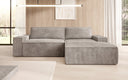 Designer Ecksofa Corino in Cord mit Schlaf- und Klappfunktion