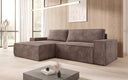 Designer Ecksofa Corino in Cord mit Schlaf- und Klappfunktion