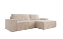Designer Ecksofa Corino in Cord mit Schlaf- und Klappfunktion