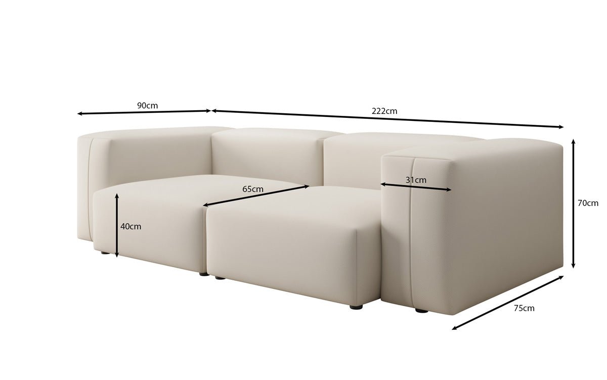 Designer 2-zits bank Snug in Stof