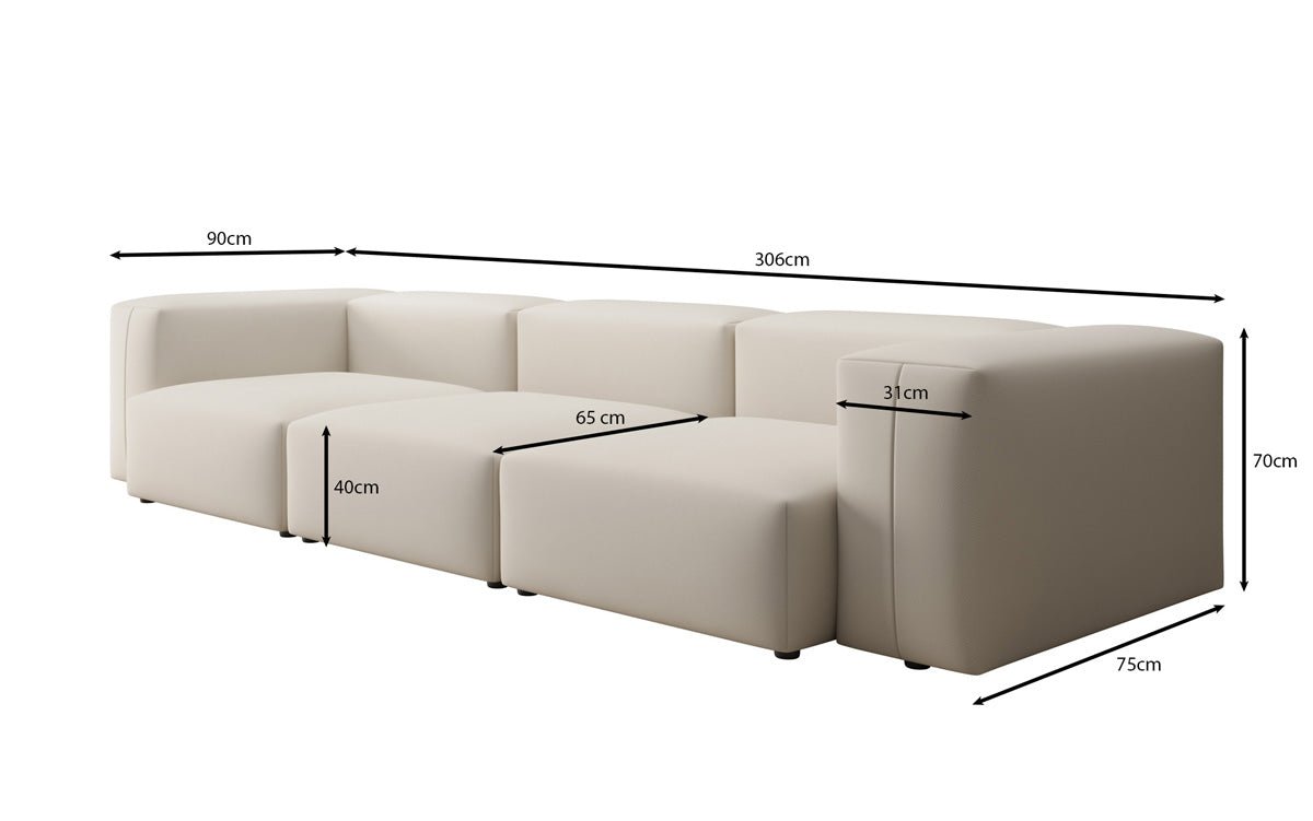 Designer 3-zits bank Snug in Stof