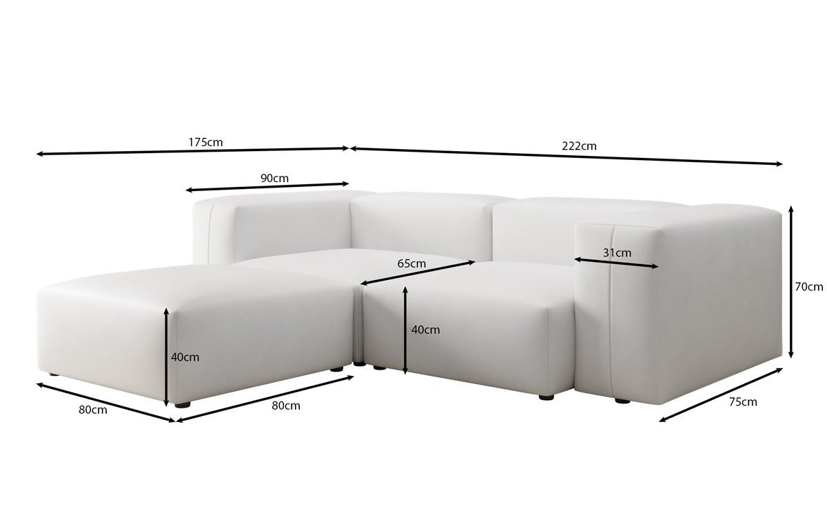 Designer L Sofa Snug Mini in Echtleder