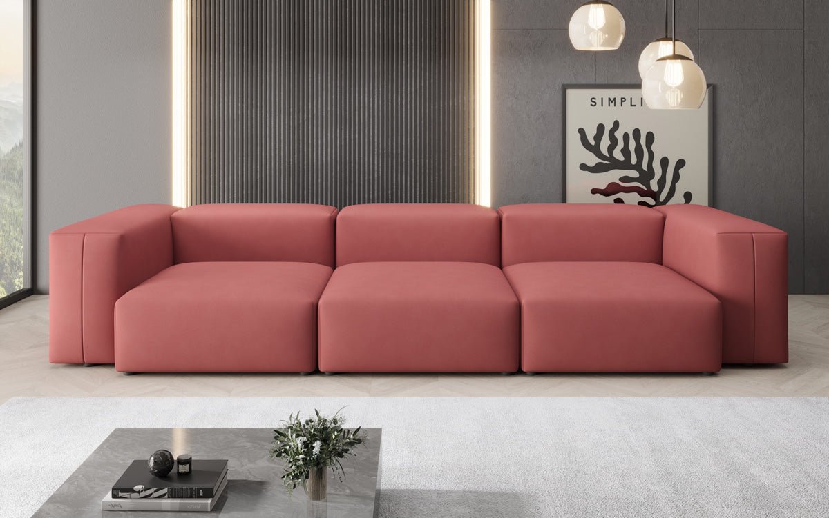 Designer 3-zits bank Snug in Stof