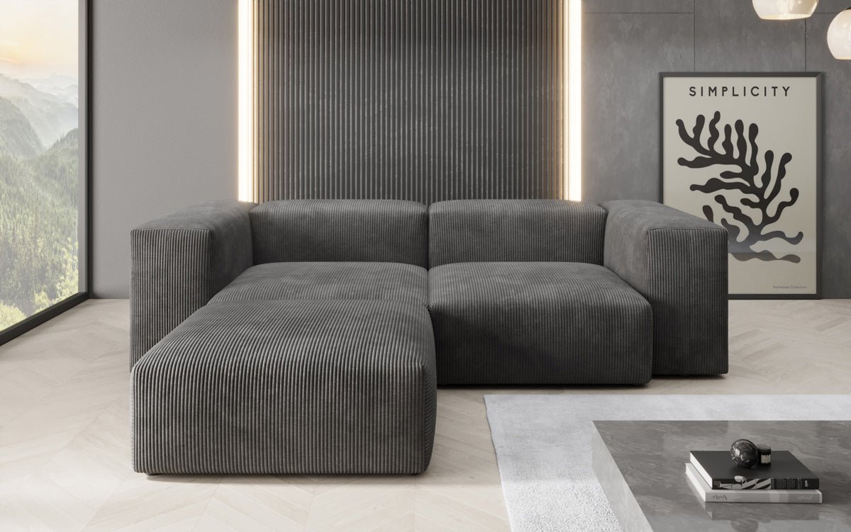 Designer L Sofa Snug Mini in Ribstof