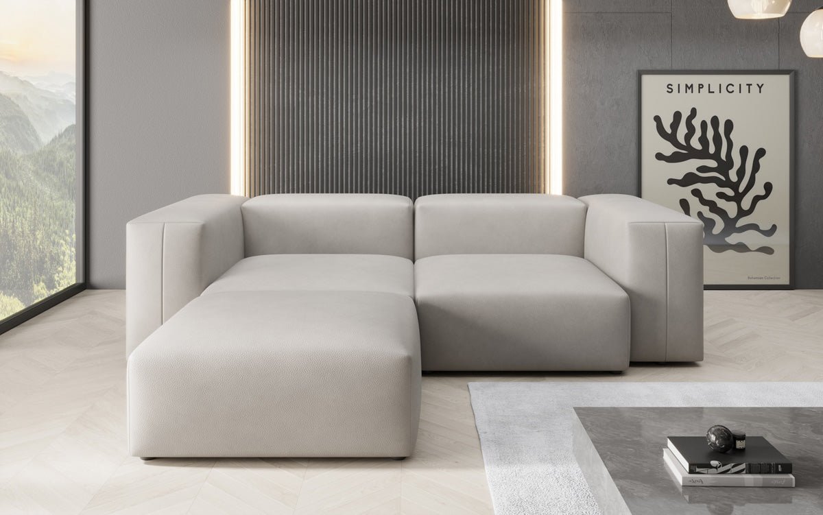 Designer L Sofa Snug Mini in Echtleder
