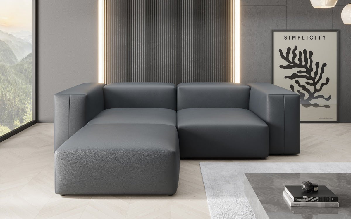 Designer L Sofa Snug Mini in Echtleder