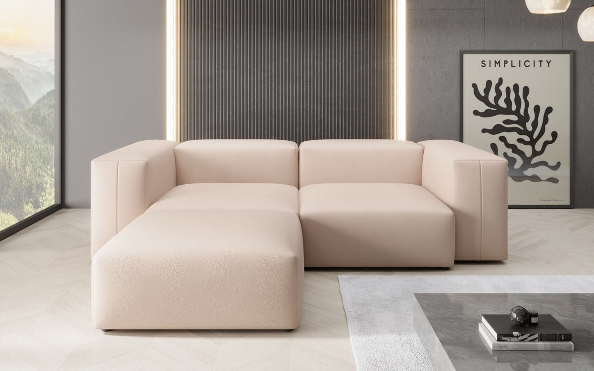Designer L Sofa Snug Mini in Echtleder