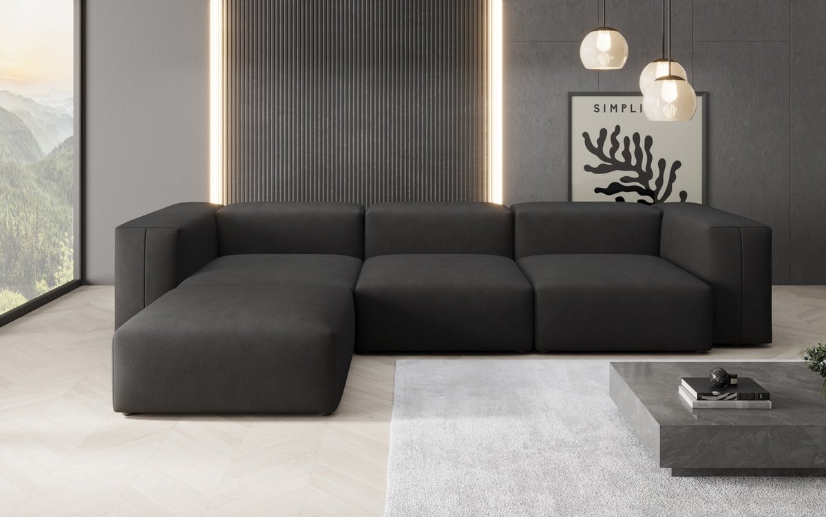 Designer L Sofa Snug in Stoff