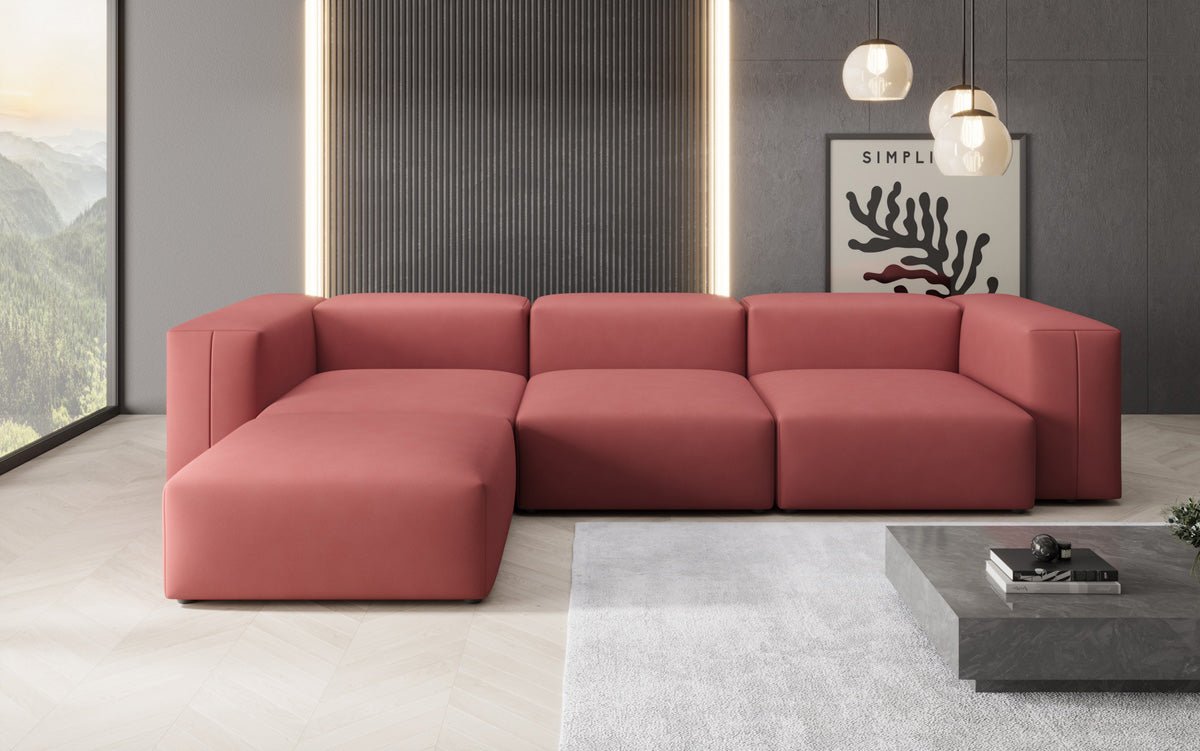 Designer L Sofa Snug in Stoff