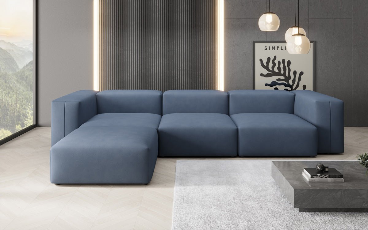 Designer L Sofa Snug in Stoff