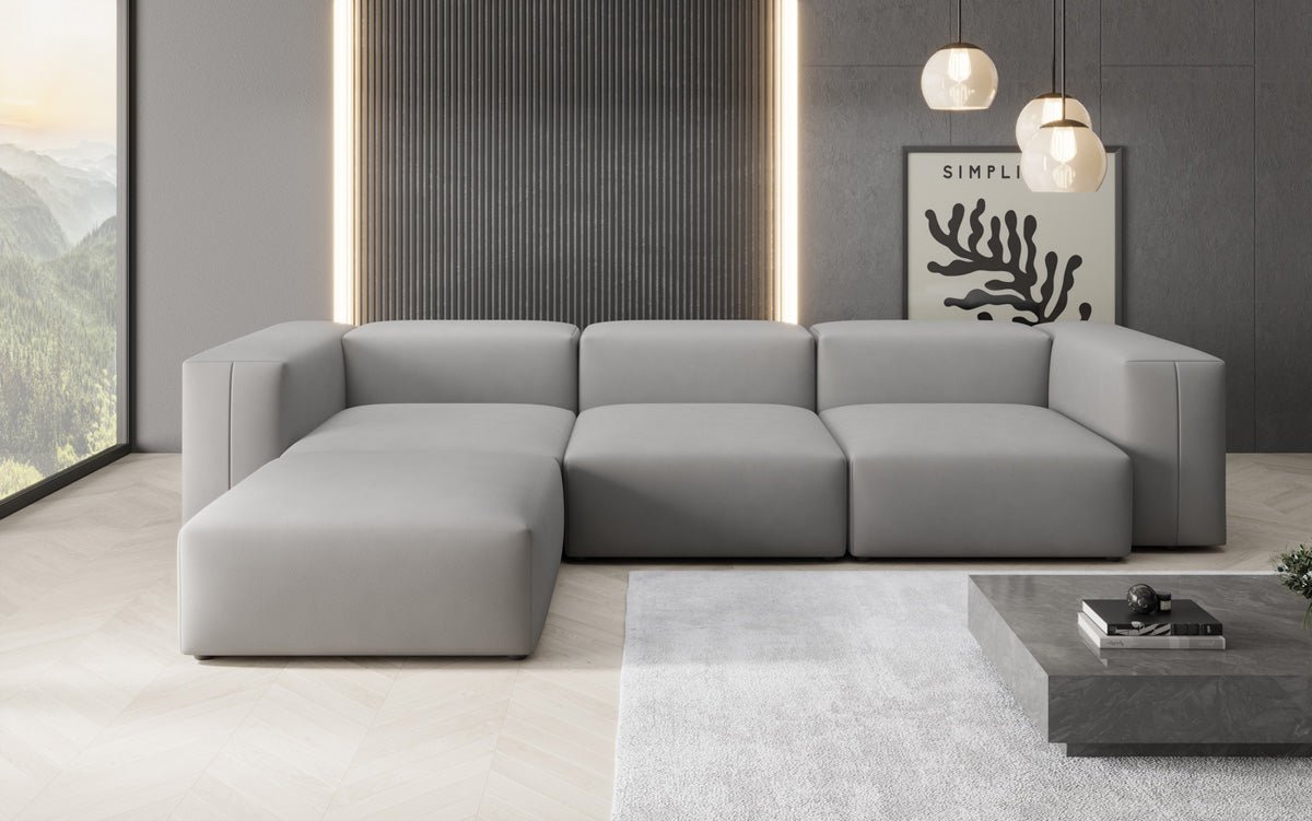 Designer L Sofa Snug in Stoff