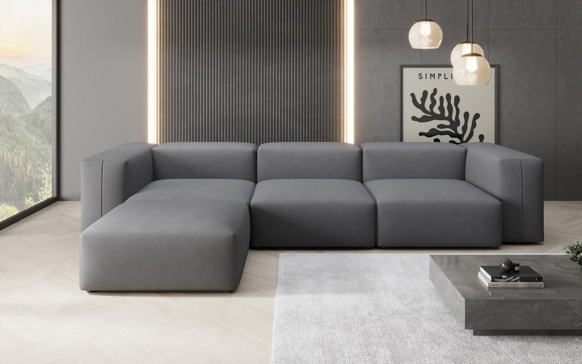 Designer L Sofa Snug in Stoff
