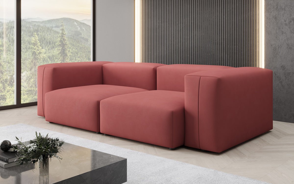 Designer 2-zits bank Snug in Stof