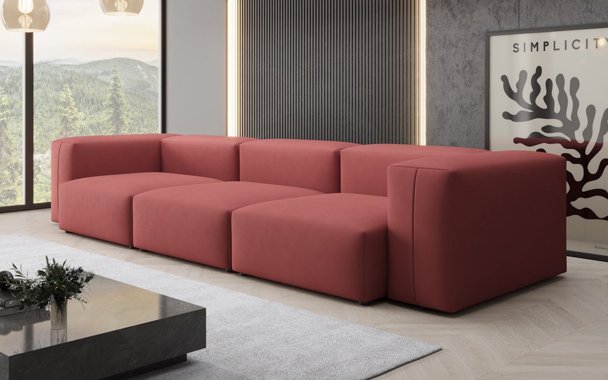 Designer 3-zits bank Snug in Stof