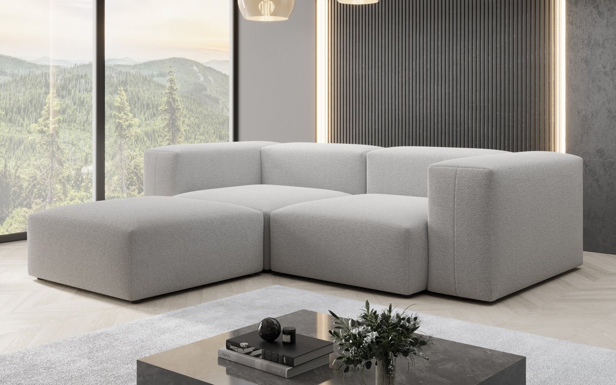 Canapé d'angle L Snug Mini en Bouclé