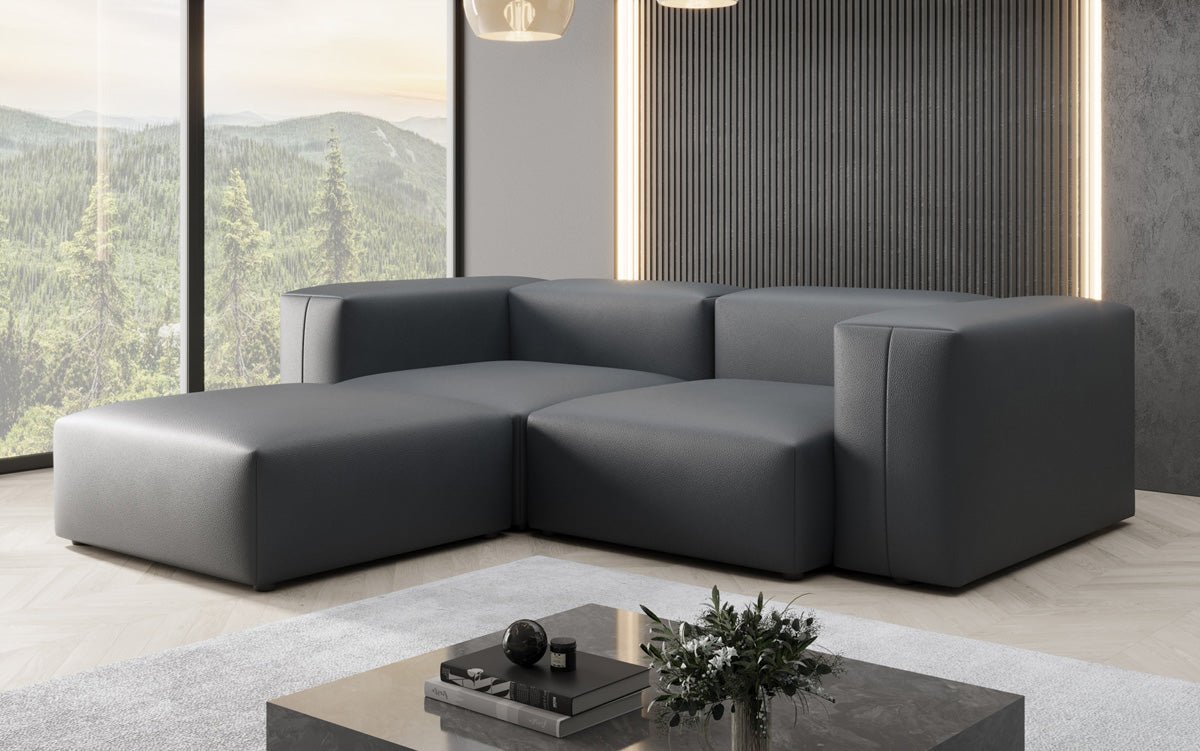 Designer L Sofa Snug Mini in Echtleder