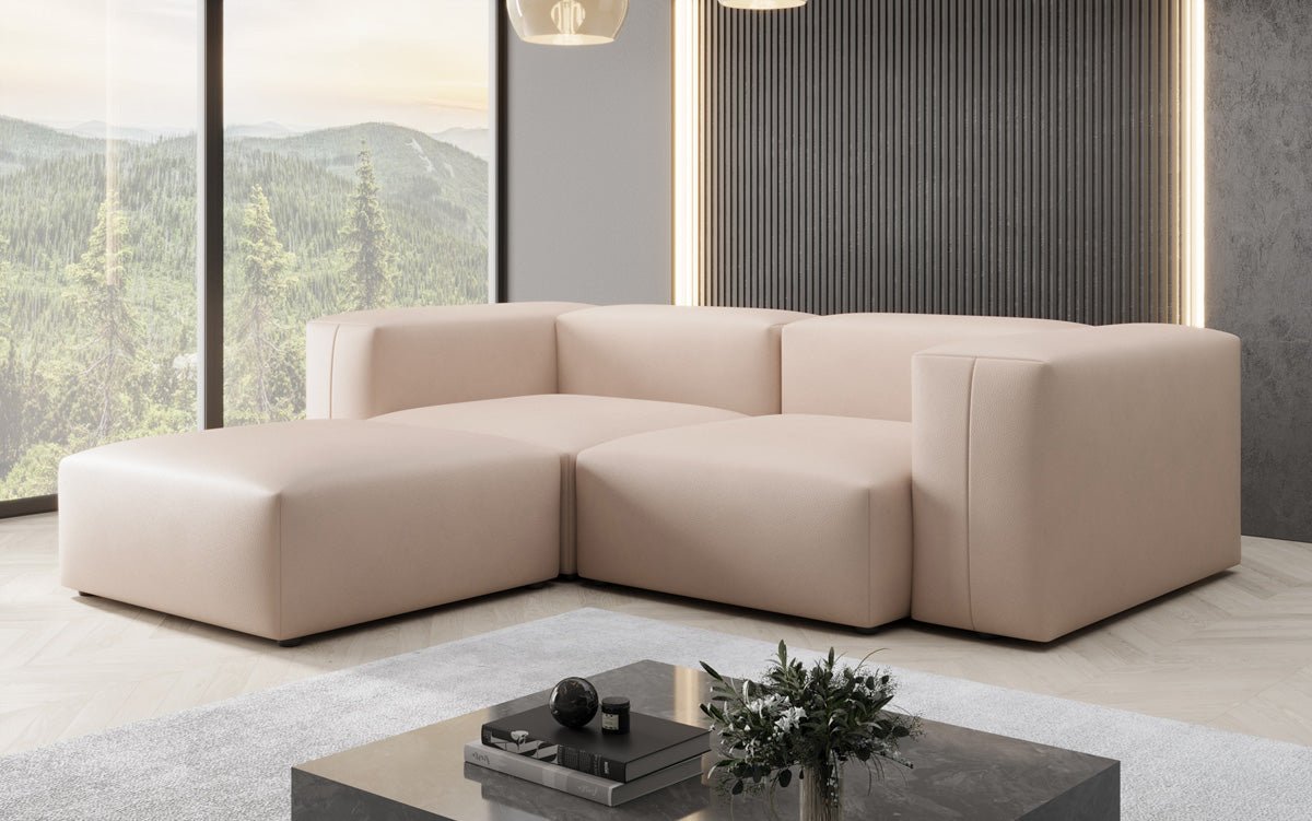 Designer L Sofa Snug Mini in Echtleder