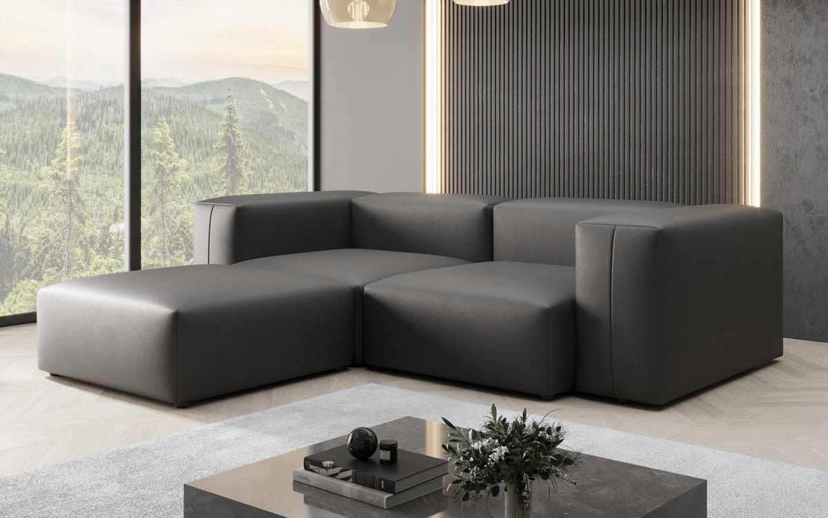 Designer L Sofa Snug Mini in Echtleder