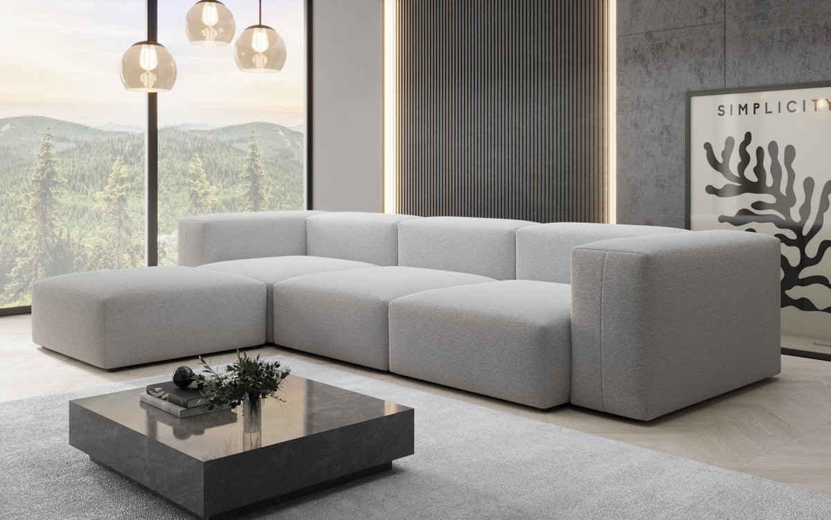 Canapé d'angle Designer L Snug en Bouclé