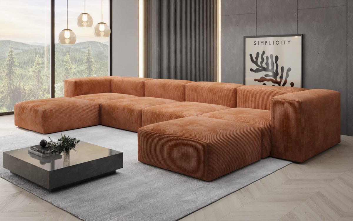 Designer U Sofa Snug in Cord