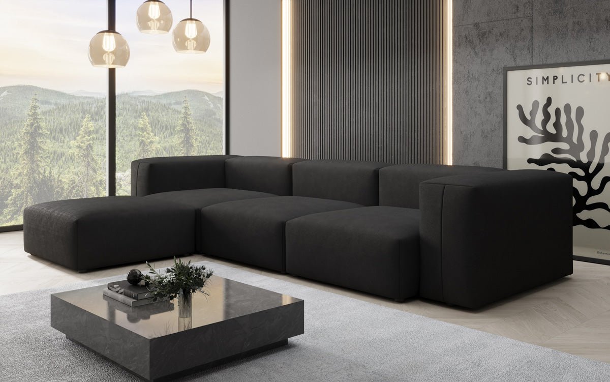 Designer L Sofa Snug in Stoff