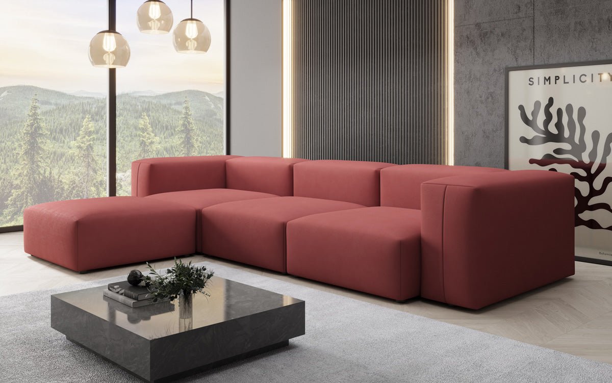 Designer L Sofa Snug in Stoff