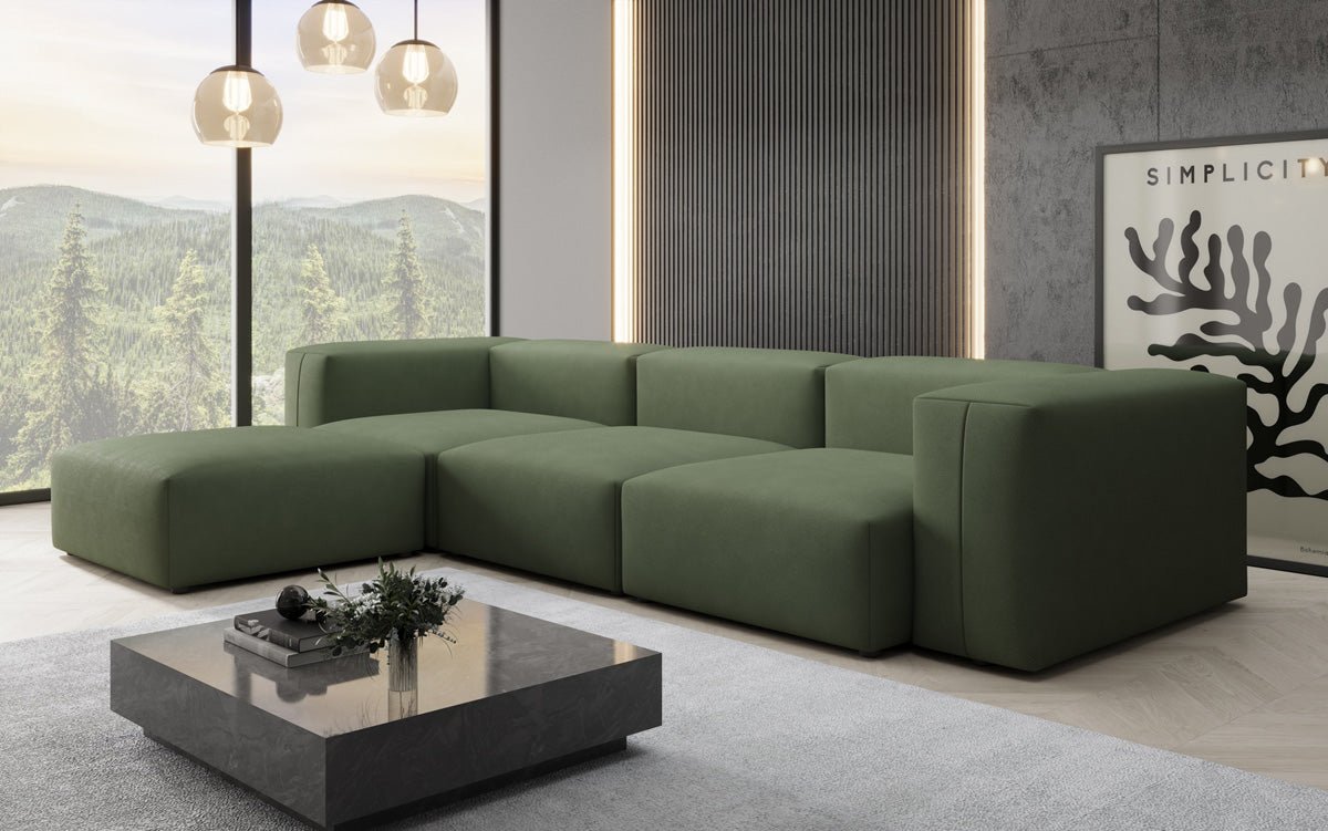Designer L Sofa Snug in Stoff