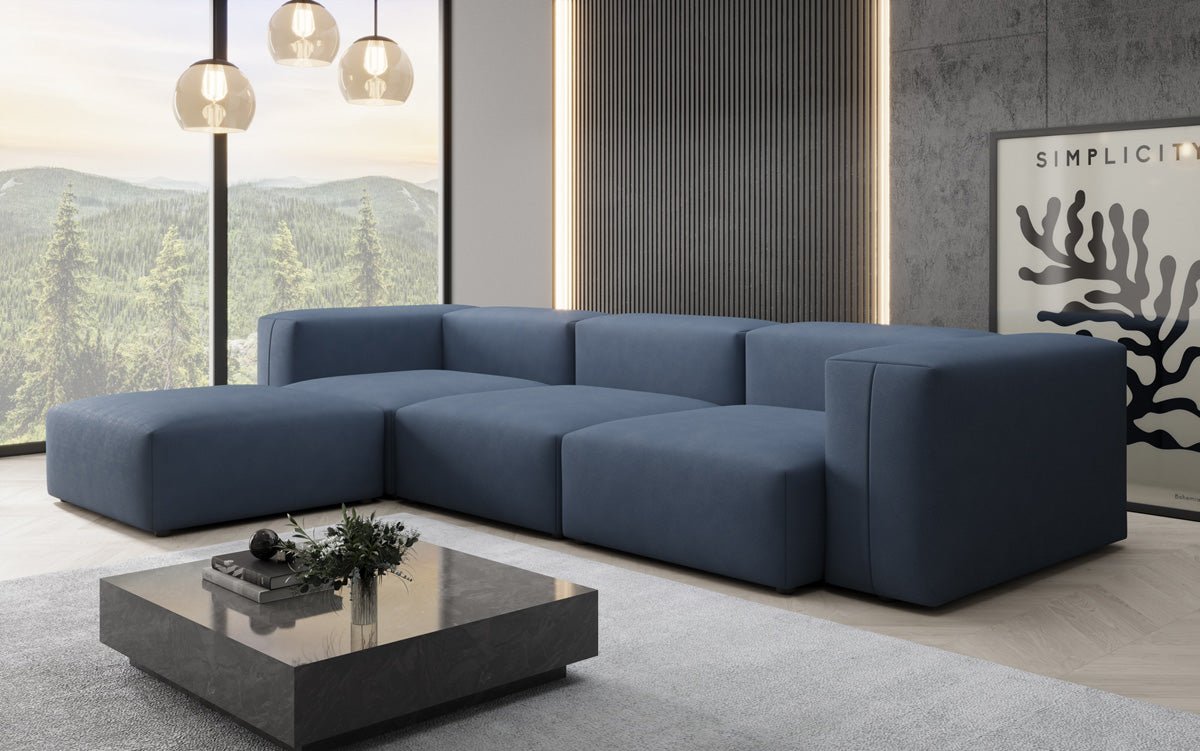 Designer L Sofa Snug in Stoff