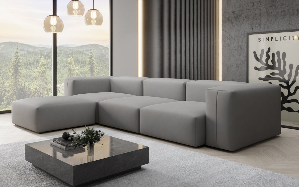 Designer L Sofa Snug in Stoff